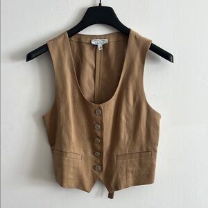 & Other Stories Brown Button-Down Vest Top